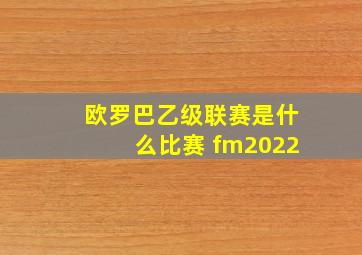 欧罗巴乙级联赛是什么比赛 fm2022